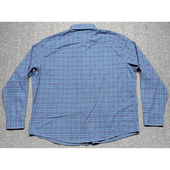 Untuckit Shirt Mens 3XL Blue Red Stripe Flannel Long Sleeve Casual Button XXXL - Picture 4 of 9